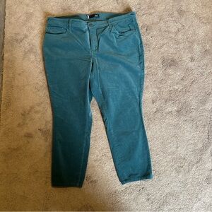 Kut from the Kloth Women's Diana Ab Fab Green Skinny Chorduroy Jeans 20W